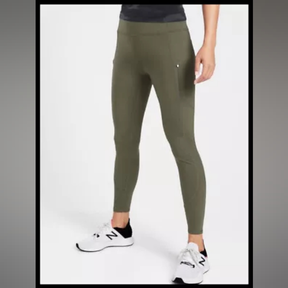 Rainier Athleta Tights Set - Black And Green Women's Leggings - M